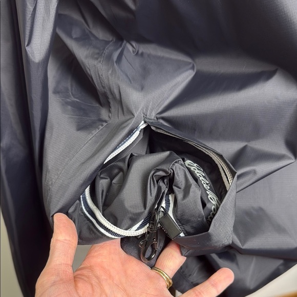 Eddie Bauer Black Packable Windbreaker Jacket Raincoat Hood Technical Jacket - Picture 8 of 16